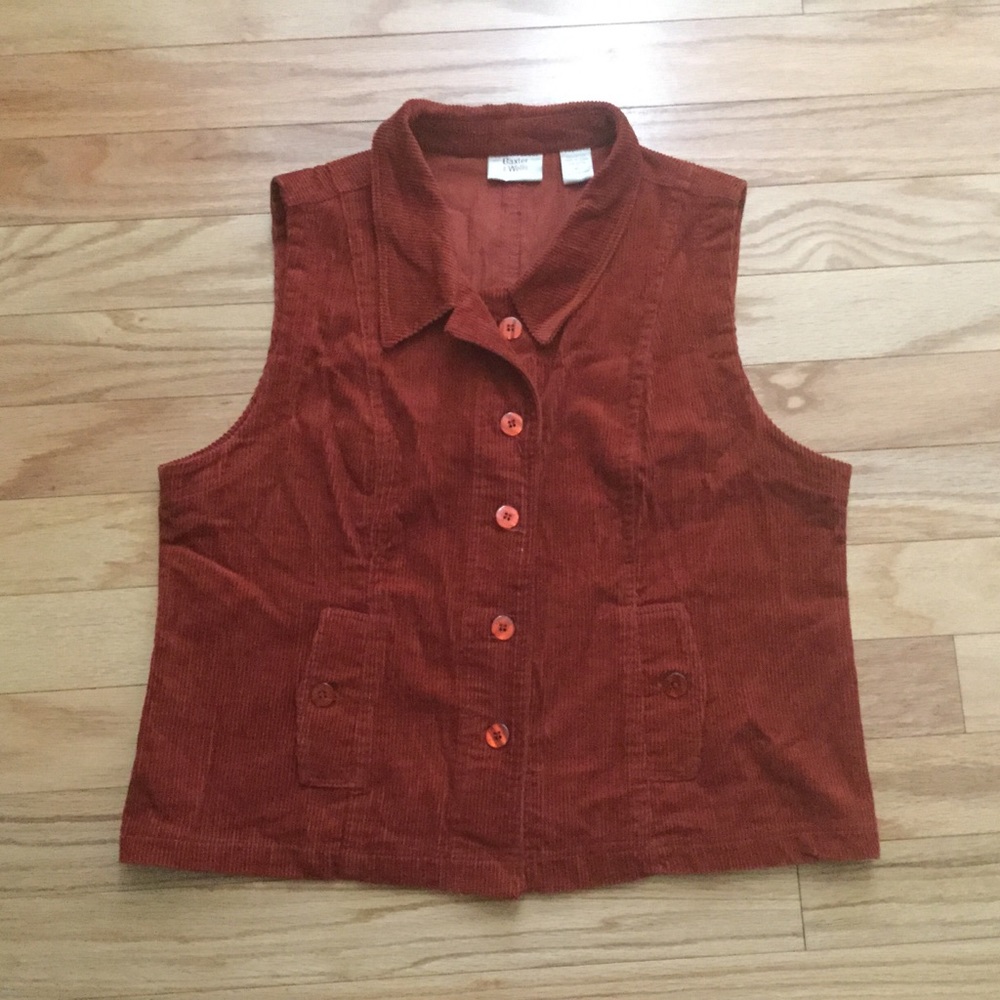 Baxter & Wells corduroy vest rust size XL